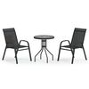 vidaXL 3 Piece Garden Bistro Set Black