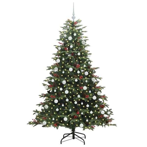 vidaXL Artificial Christmas Tree with 300 LEDs with Stand Green 180 cm