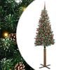 vidaXL Slim Christmas Tree Green 180 cm PVC and Solid Pine wood
