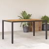 vidaXL Garden Table with Acacia Wood Top Black 150x90x75 cm Poly Rattan
