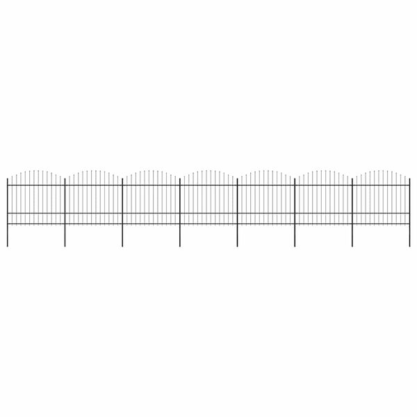 vidaXL Garden Fence with Spear Top Steel 1248x175 cm Black