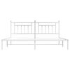 vidaXL Metal Bed Frame without Mattress with Headboard White 200x200cm