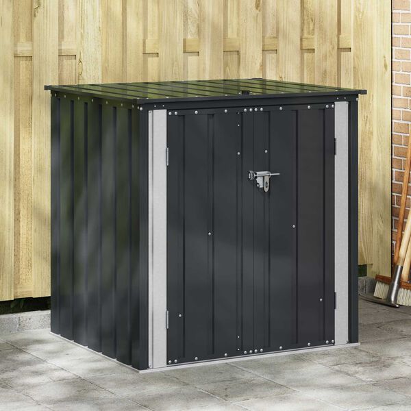vidaXL Garden Storage Box Black 101.5 x 82 x 100 cm Steel