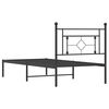 vidaXL Metal Bed Frame without Mattress with Headboard Black 90x200cm