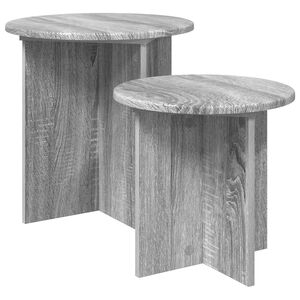vidaXL Side Table Set 2 pcs Grey Sonoma &Oslash; 45 x 45 cm Engineered Wood