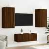 vidaXL 4 Piece TV Wall Units with LED Brown Oak Engineered Wood