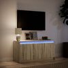 vidaXL TV Cabinet with LED Sonoma Oak 100x34x50 cm Engineered Wood