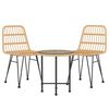 vidaXL 3 Piece Garden Dining Set Poly Rattan