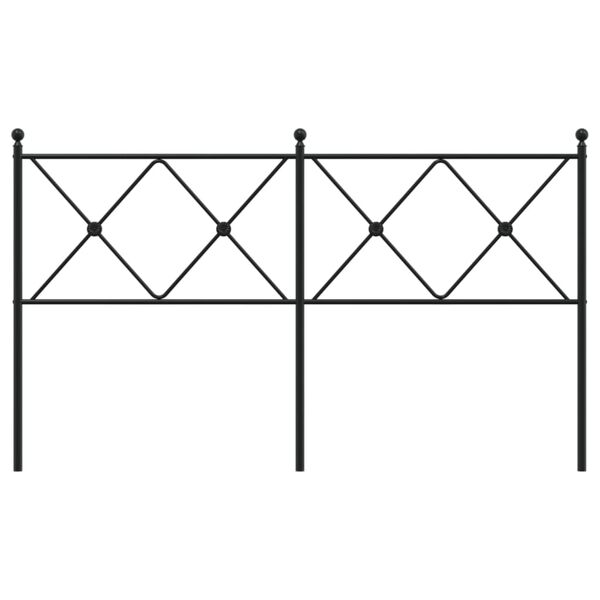 vidaXL Metal Replace Headboard Black 150cm