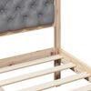 vidaXL Bed Frame Light Grey 135 x 190 cm Solid Pine Wood