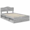vidaXL Bed Frame Grey Sonoma 135 x 190 cm Solid Pine Wood