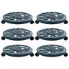 vidaXL Plant Trolleys 6 pcs Green 38 cm Plastic