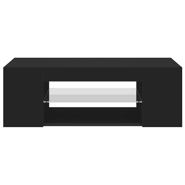 vidaXL TV Cabinet with LED Lights Black 90x39x30 cm