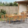 vidaXL Garden Dining Set 9 pcs Grey Solid Acacia Wood