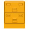 vidaXL Bedside Cabinet Yellow 34.5x39x44 cm Steel