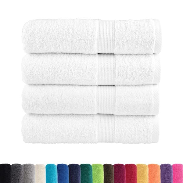 vidaXL Premium Shower Towels "SOLUND" 4 pcs White 70x140 cm 600 gsm