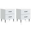 vidaXL Bedside Cabinet 2 pcs White 43 x 34.5 x 47.5 cm Engineered Wood