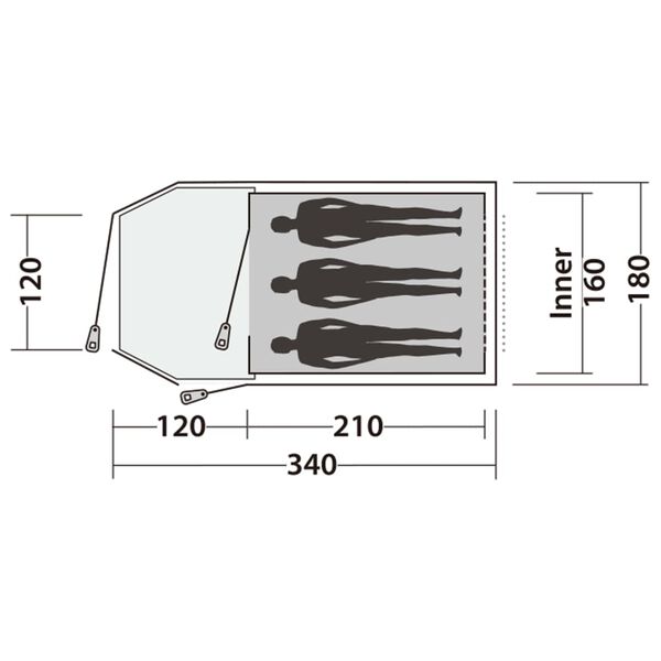 Easy Camp Tent Blazar 300 3-persons Rustic Green