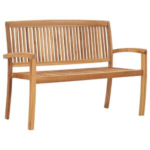 vidaXL 2-Seater Stacking Garden Bench 120 cm Solid Teak Wood