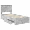 vidaXL Bed Frame Concrete Grey and Silver 75 x 190 cm Engineered Wood