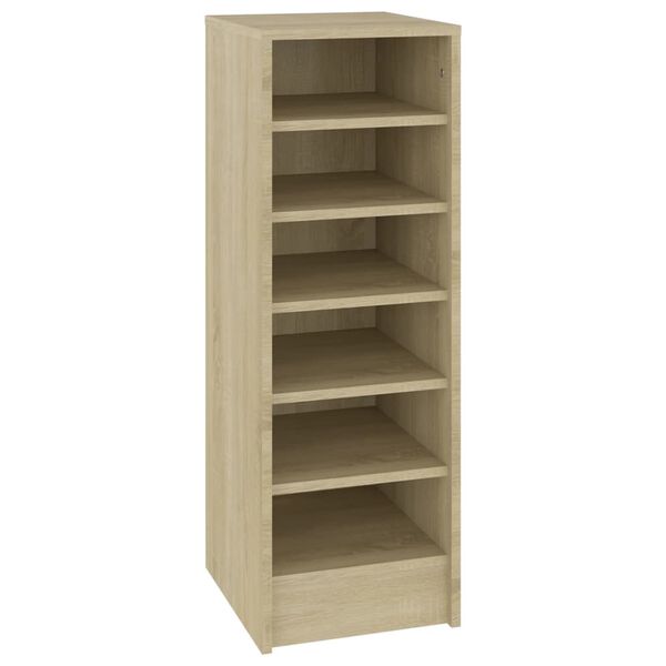 vidaXL Shoe Cabinet Sonoma Oak 31.5x35x90 cm Engineered Wood