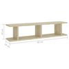 vidaXL Wall Shelf 2 pcs Sonoma Oak 90x18x20 cm Engineered Wood