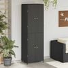 vidaXL Garden Storage Cabinet Black 59x40x180 cm Poly Rattan