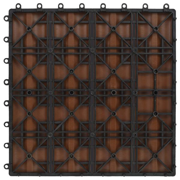 vidaXL Decking Tile 3D Design 11 pcs Light Brown 30 x 30 cm WPC