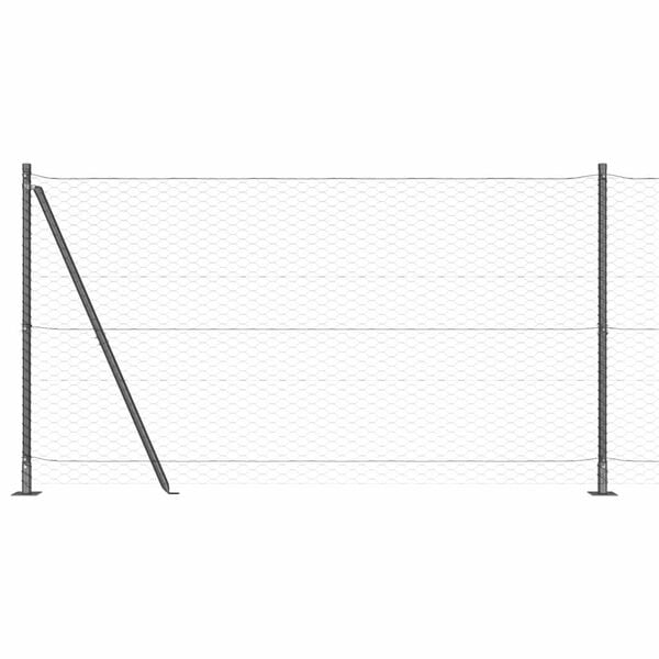 vidaXL Fence Post Grey 25 x 1.5 m (36 mm mesh) Steel