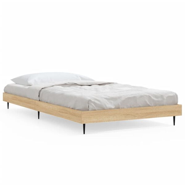 vidaXL Bed Frame without Mattress Sonoma Oak 100x200 cm Engineered Wood
