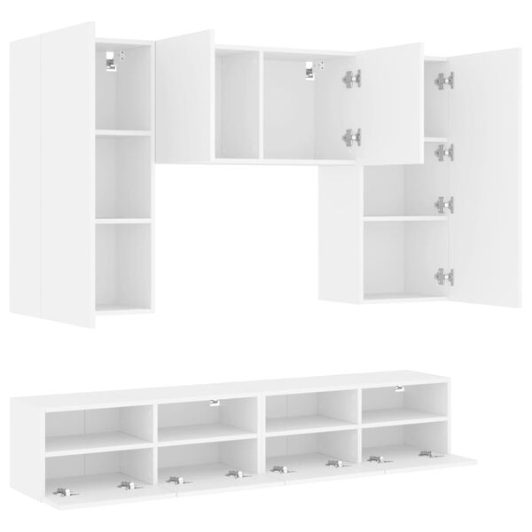 vidaXL 5 Piece TV Wall Units White Engineered Wood