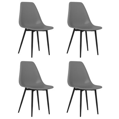 vidaXL Dining Chairs 4 pcs Grey PP