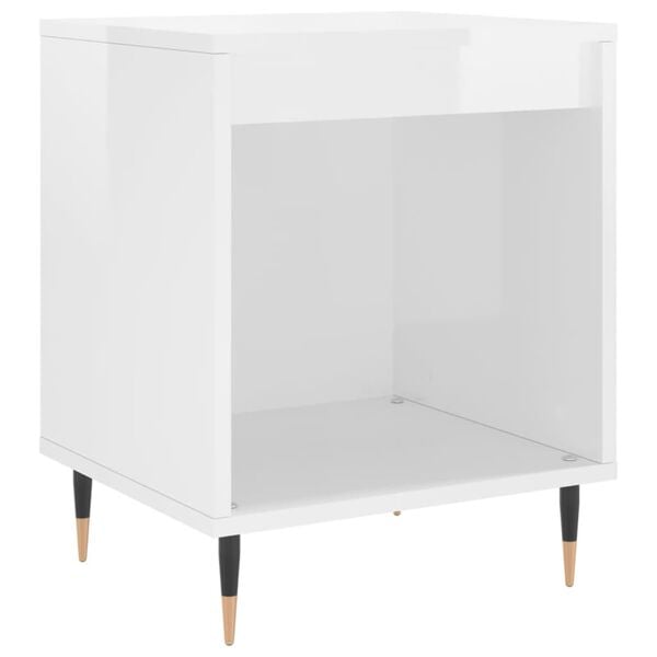 vidaXL Bedside Cabinets 2 pcs High Gloss White 40x35x50 cm Engineered Wood