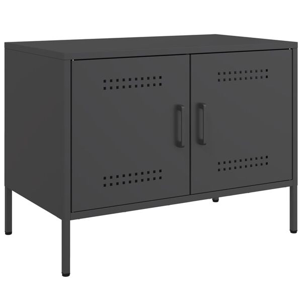 vidaXL TV Cabinet Black 68x39x50.5 cm Steel
