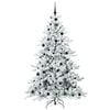 vidaXL Artificial Hinged Christmas Tree White 210 cm PVC and Steel