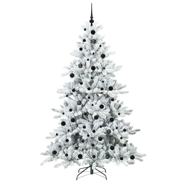 vidaXL Artificial Hinged Christmas Tree White 210 cm PVC and Steel