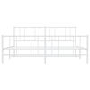 vidaXL Metal Bed Frame without Mattress with Footboard White 183x213cm