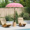 vidaXL Balinese Parasol Pink (180-190) x 260 cm Cotton and Wood