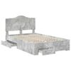 vidaXL Bed Frame Concrete Grey 120 x 190 cm Engineered Wood
