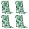 vidaXL Highback Chair Cushions 4 pcs Leaf Pattern Fabric