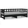 vidaXL Pull-out Day Bed without Mattress Black 2x(80x200) cm