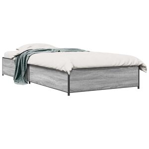 vidaXL Bed Frame Grey Sonoma 80 x 200 cm Engineered Wood