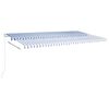vidaXL Manual Retractable Awning 600x350 cm Blue and White