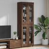 vidaXL Highboard with Shelf Brown Oak 60 x 35 x 182 cm Engineered Wood