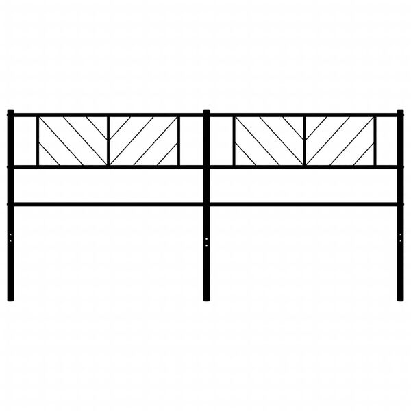 vidaXL Metal Headboard Black 200 cm