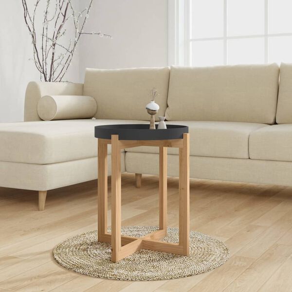 vidaXL Coffee Table Black 41x41x48.5cm Engineered Wood&Solid Wood Pine