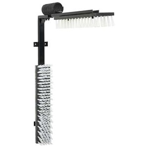 vidaXL Cattle Brushes Adjustable Black and White 84 x 10 x 91 cm PVC