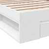 vidaXL Bed Frame with Drawer without Mattress White 90x190 cm Single