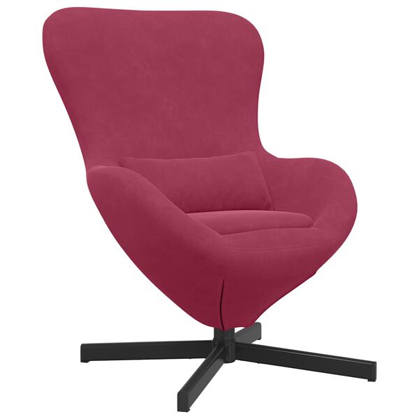 vidaXL Egg Chair Wine Red 63 x 73 x 90 cm Velvet