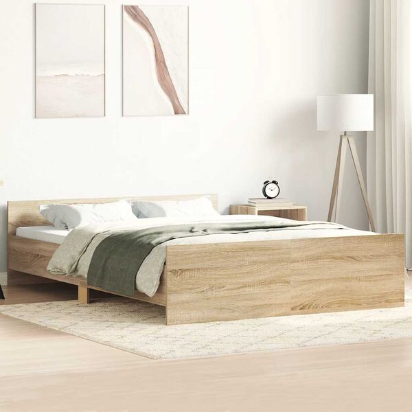 vidaXL Bed Frame without Mattress Sonoma Oak 120x200 cm